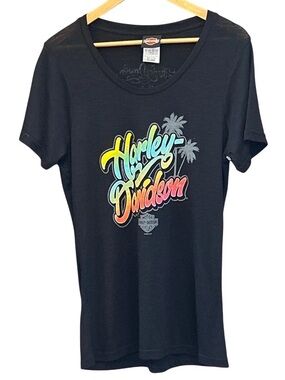 Harley-Davidson Black Tee with Bright Multicolor Logo
